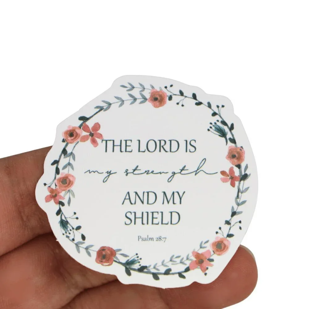 Sticker Bundles 12x$6 Religious Christian Bible Verse Psalm 28:7 - Picture 1 of 3